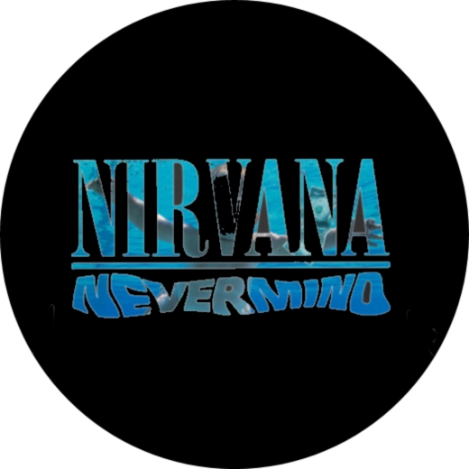 Nirvana Motiv 2 Anstecker mit Sicherheitsnadel Ø 25 mm