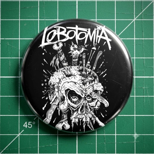 Lobotomia Motiv 1 Anstecker mit Sicherheitsnadel Ø 25 mm