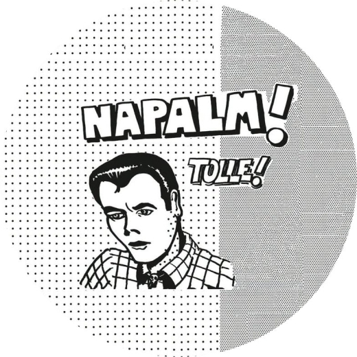 Napalm! Motiv 2 Anstecker mit Sicherheitsnadel Ø 25 mm