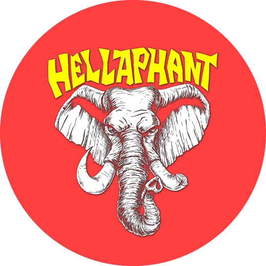 Hellaphant Motiv 2 Anstecker mit Sicherheitsnadel Ø 25 mm