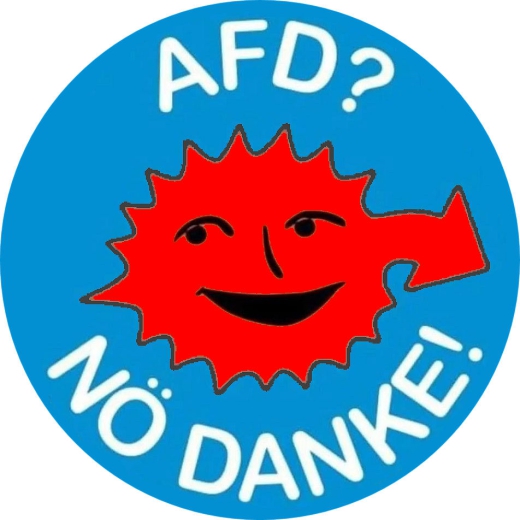 AfD? Nö Danke! Motiv 1 Anstecker mit Sicherheitsnadel Ø 25 mm