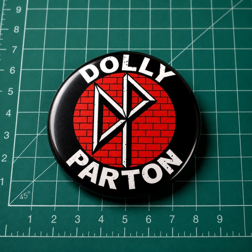 Dolly Parton Motiv 1 Anstecker mit Sicherheitsnadel Ø 25 mm