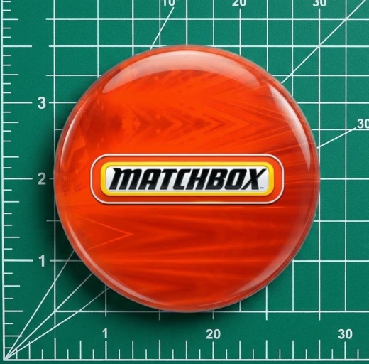 Matchbox Motiv 1 Anstecker mit Sicherheitsnadel Ø 25 mm