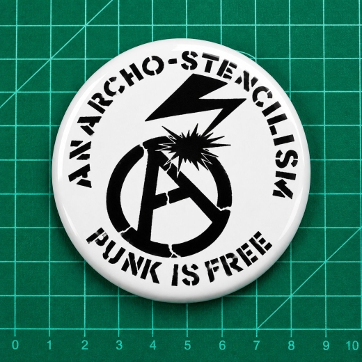 Anarcho Stencilism Punk Is Free Motiv 1 Anstecker mit Sicherheitsnadel Ø 25 mm
