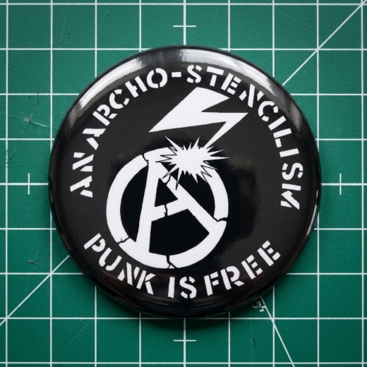 Anarcho Stencilism Punk Is Free Motiv 2 Anstecker mit Sicherheitsnadel Ø 25 mm