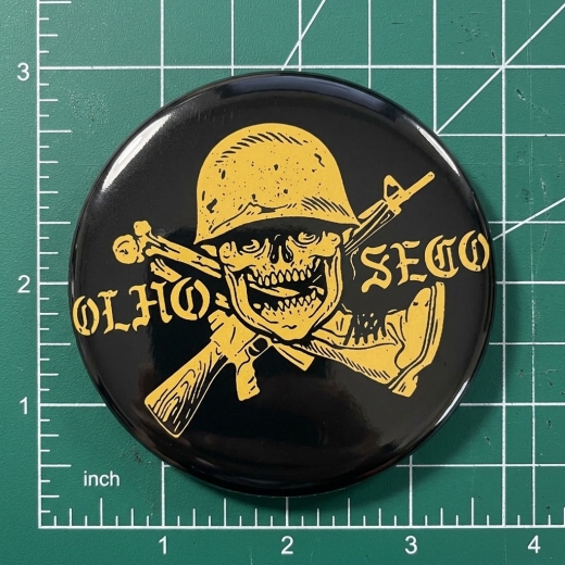 Olho Seco Motiv 2 Anstecker mit Sicherheitsnadel Ø 25 mm