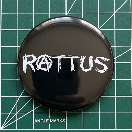 Rattus Motiv 4 Anstecker mit Sicherheitsnadel Ø 25 mm