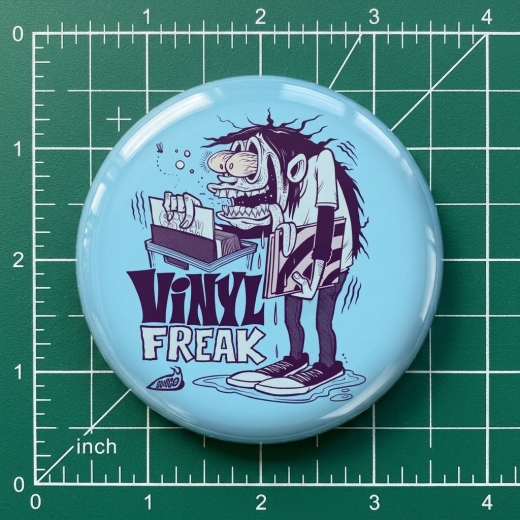 Vinyl Freaks Motiv 2 Anstecker mit Sicherheitsnadel Ø 25 mm