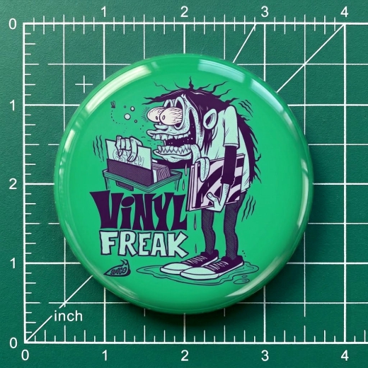 Vinyl Freaks Motiv 3 Anstecker mit Sicherheitsnadel Ø 25 mm