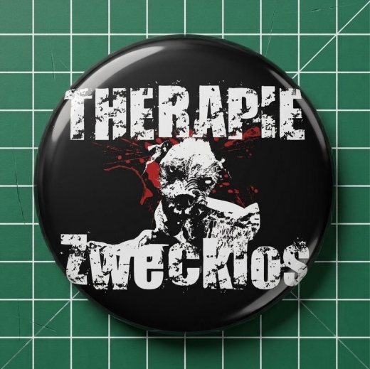 Therapie Zwecklos Motiv 1 Anstecker mit Sicherheitsnadel Ø 25 mm