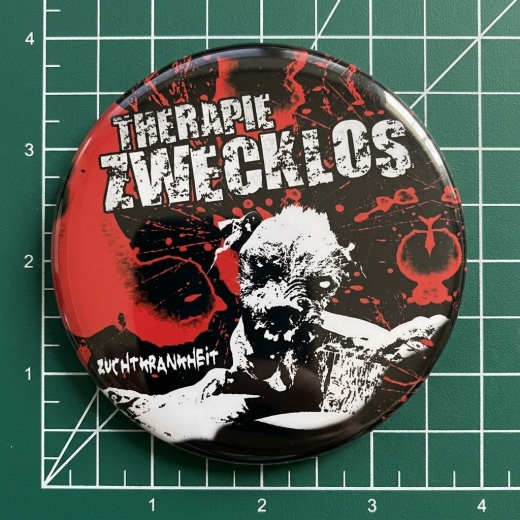 Therapie Zwecklos Motiv 4 Anstecker mit Sicherheitsnadel Ø 25 mm