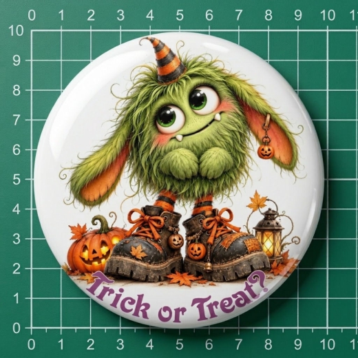 Halloween Kids Trick Or Treat Motiv 3 Anstecker mit Sicherheitsnadel Ø 25 mm