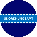 Unordnungsamt Motiv 1 Anstecker mit Sicherheitsnadel Ø 25mm