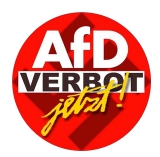 AfD Verbot jetzt Anstecker mit Sicherheitsnadel Ø 25mm