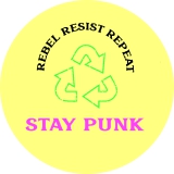 Stay Punk Motiv 1 Rebel Resist Repeat Anstecker mit Sicherheitsnadel Ø 25mm