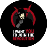 I Want You To Join The Revolution Motiv 1 Anstecker mit Sicherheitsnadel Ø 25mm
