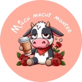 Milch macht munter Anstecker mit Sicherheitsnadel Ø 38 mm