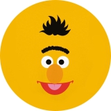 Sesamstraße Bert Motiv 1 Anstecker mit Sicherheitsnadel Ø 25 mm