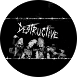Destructive Motiv 2 Anstecker mit Sicherheitsnadel Ø 25 mm