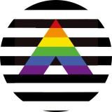 LGBTIQ Motiv 3 Straight Ally Pride Anstecker mit Sicherheitsnadel Ø 25 mm