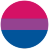 LGBTIQ Motiv 2 Bisexual Pride Anstecker mit Sicherheitsnadel Ø 25 mm