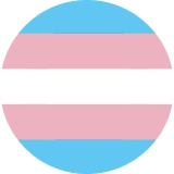 LGBTIQ Motiv F Trans* Pride Anstecker mit Sicherheitsnadel Ø 25 mm