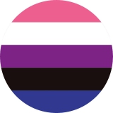 LGBTIQ Motiv H Genderfluid Pride Anstecker mit Sicherheitsnadel Ø 25 mm