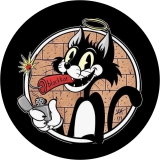 Black Kat Motiv 1 Anstecker mit Sicherheitsnadel Ø 25 mm