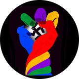 Trans Fist Smash Nazis Motiv 1 Anstecker mit Sicherheitsnadel Ø 25 mm
