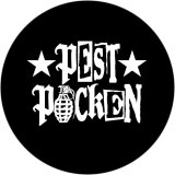 Pestpocken Motiv 4 Anstecker mit Sicherheitsnadel Ø 25 mm