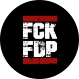 FCKFDP Fuck FDP Anstecker mit Sicherheitsnadel Ø 25mm