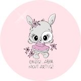 Schnubbi Motiv 1 Einzig! ... aber nicht artig! Anstecker mit Sicherheitsnadel Ø 25 mm