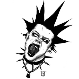 Punk Scream Motiv 1 Anstecker mit Sicherheitsnadel Ø 25 mm