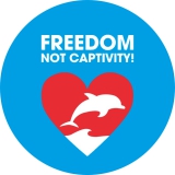 Freedom Not Captivity Motiv 1 Anstecker mit Sicherheitsnadel Ø 25 mm