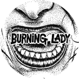 Burning Lady Motiv 2 Anstecker mit Sicherheitsnadel Ø 25 mm