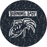 Burning Lady Motiv 3 Anstecker mit Sicherheitsnadel Ø 25 mm