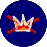 No Kings Motiv 3 Anstecker mit Sicherheitsnadel Ø 25 mm