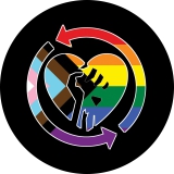 LGBTQ Herz Motiv 1 Anstecker mit Sicherheitsnadel Ø 25 mm