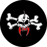 Fang Motiv 2 Anstecker mit Sicherheitsnadel Ø 25 mm