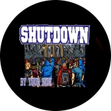 Shutdown Motiv 1 Anstecker mit Sicherheitsnadel Ø 25 mm