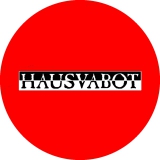 Hausvabot Motiv 2 Anstecker mit Sicherheitsnadel Ø 25 mm