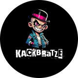 Kackbratze Motiv 2 Anstecker mit Sicherheitsnadel Ø 25 mm