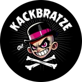 Kackbratze Motiv 3 Anstecker mit Sicherheitsnadel Ø 25 mm