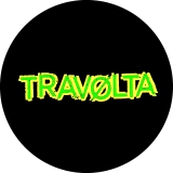 Travolta Motiv 1 Anstecker mit Sicherheitsnadel Ø 25 mm
