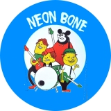 Neon Bone Motiv 3 Anstecker mit Sicherheitsnadel Ø 25 mm