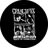 Crucifix Motiv 3 Anstecker mit Sicherheitsnadel Ø 25 mm