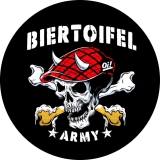 Biertoifel Motiv 3 Anstecker mit Sicherheitsnadel Ø 25 mm