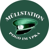 Müllstation Motiv 3 Anstecker mit Sicherheitsnadel Ø 25 mm