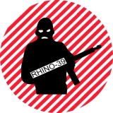 Rhino-39 Motiv 1 Anstecker mit Sicherheitsnadel Ø 25 mm