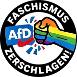 AfD zerschlagen Faschismus zerschlagen Motiv 1 Anstecker mit Sicherheitsnadel Ø 25 mm